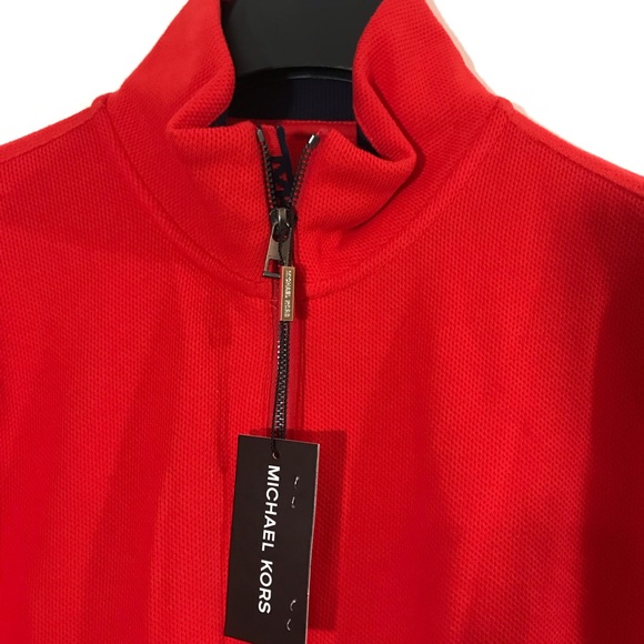 Michael Kors Other - ❤️Michael Kors Ribbed Half Zip Sweater  Top red